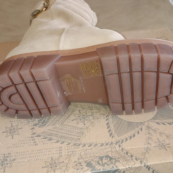 FREE PEOPLE Fable Faux-Fur-Lined Sand-Suede Boots Size 7 - Picture 14 of 16